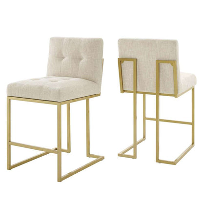 Modway - Privy Counter Stool Upholstered Fabric (Set of 2) - EEI-5571-GLD-BEI veiw 2