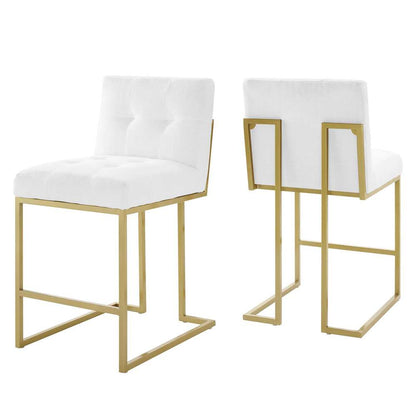 Modway - Privy Counter Stool Upholstered Fabric (Set of 2) - EEI-5571-GLD-WHI veiw 2