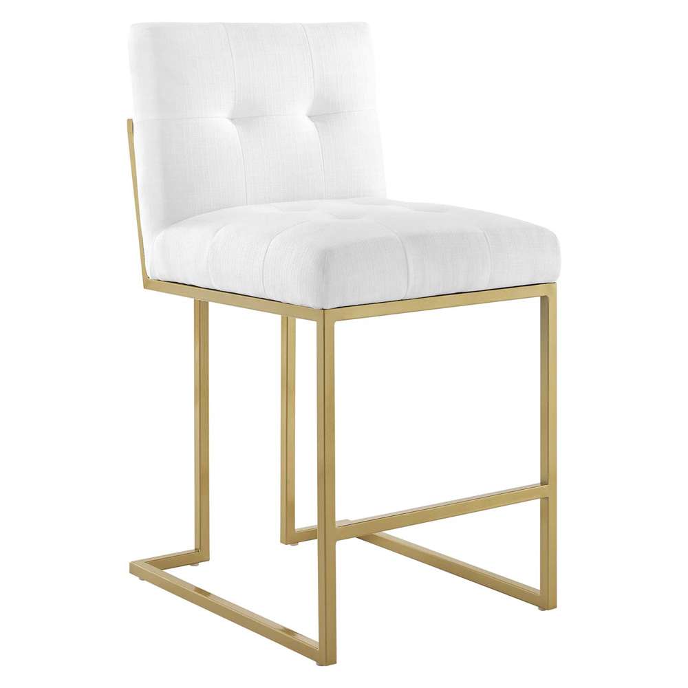Modway - Privy Counter Stool Upholstered Fabric (Set of 2) - EEI-5571-GLD-WHI veiw 3