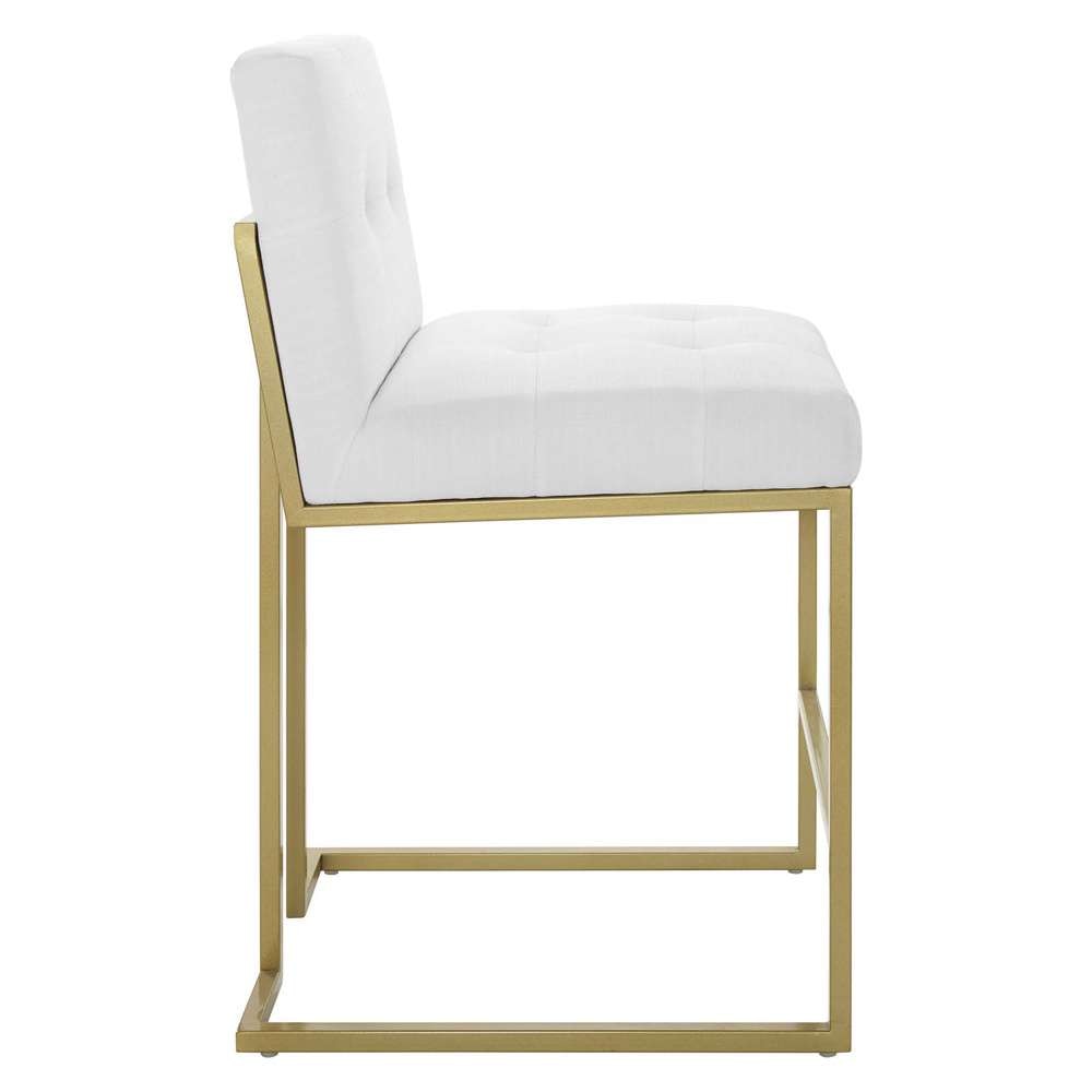 Modway - Privy Counter Stool Upholstered Fabric (Set of 2) - EEI-5571-GLD-WHI veiw 4