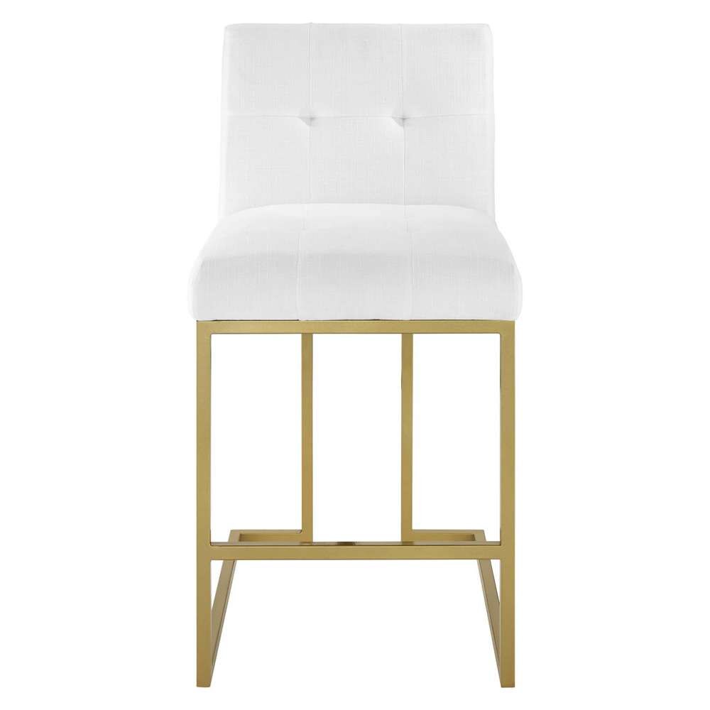 Modway - Privy Counter Stool Upholstered Fabric (Set of 2) - EEI-5571-GLD-WHI veiw 6