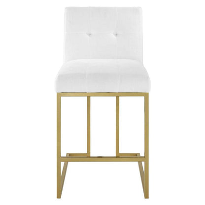 Modway - Privy Counter Stool Upholstered Fabric (Set of 2) - EEI-5571-GLD-WHI veiw 6