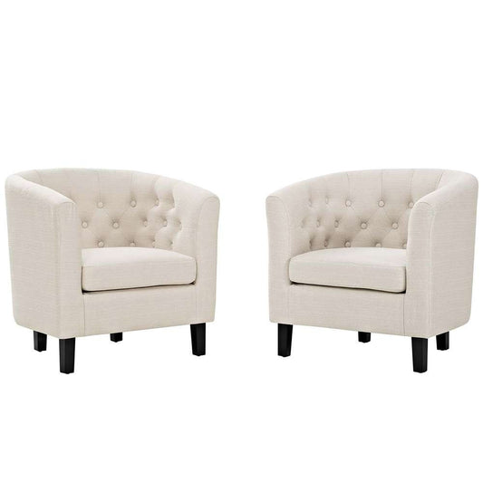 Modway - Prospect 2 Piece Upholstered Fabric Armchair Set - EEI-3150-BEI-SET veiw 1