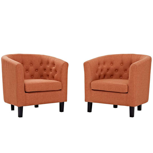 Modway - Prospect 2 Piece Upholstered Fabric Armchair Set - EEI-3150-ORA-SET veiw 1