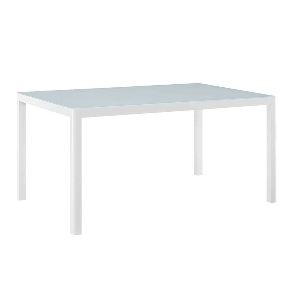 Modway - Raleigh 59in Outdoor Patio Aluminum Dining Table - EEI-3576-WHI veiw 1