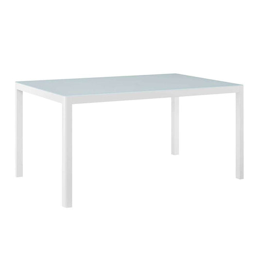 Modway - Raleigh 59in Outdoor Patio Aluminum Dining Table - EEI-3576-WHI veiw 1