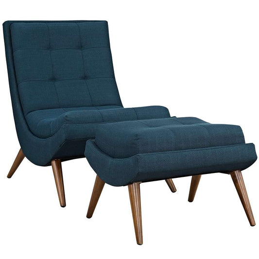 Modway - Ramp Upholstered Fabric Lounge Chair Set - EEI-2143-AZU veiw 1