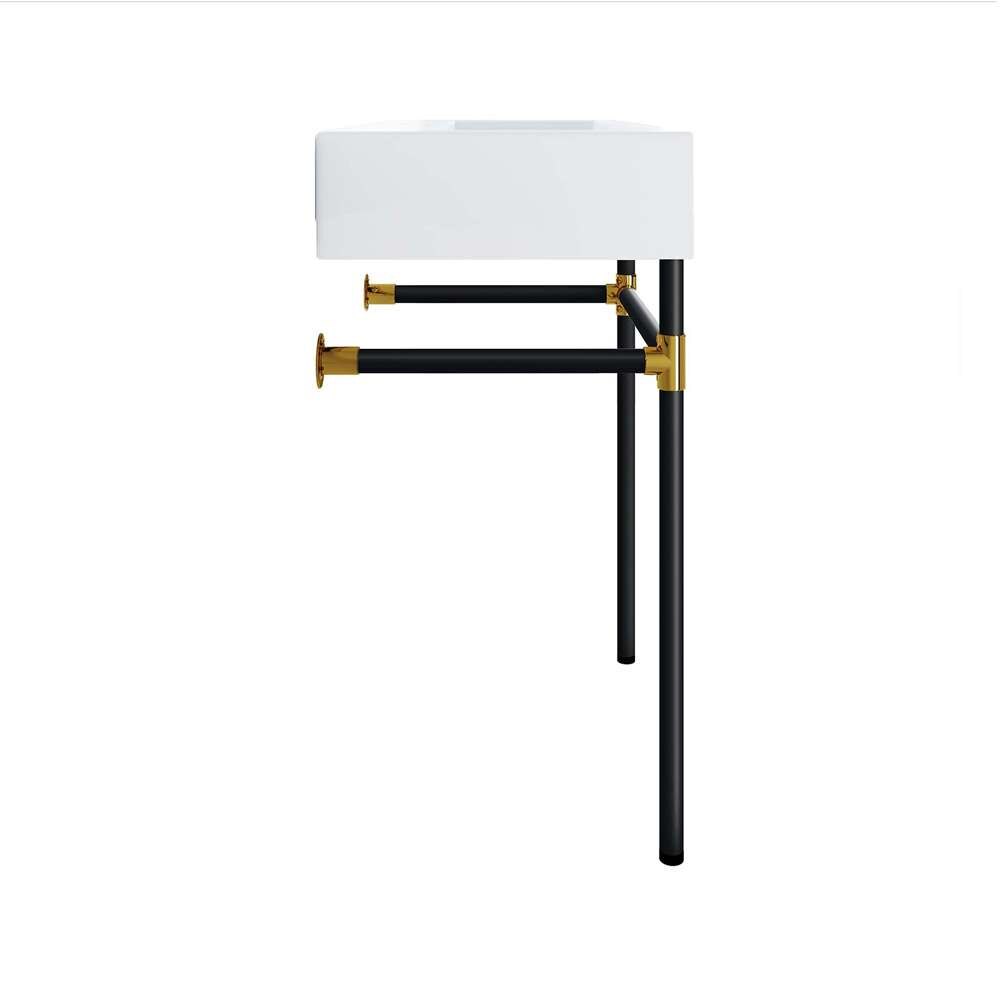 Modway - Redeem 24in Wall-Mount Black Stainless Steel Bathroom Vanity - EEI-5537-BLK-WHI veiw 5