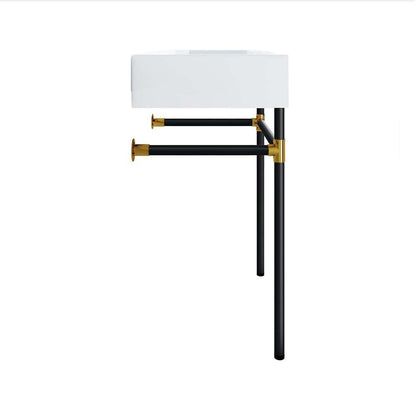 Modway - Redeem 24in Wall-Mount Black Stainless Steel Bathroom Vanity - EEI-5537-BLK-WHI veiw 5