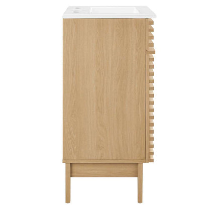 Modway - Render 18in Bathroom Vanity Cabinet - EEI-5420-OAK-WHI veiw 3