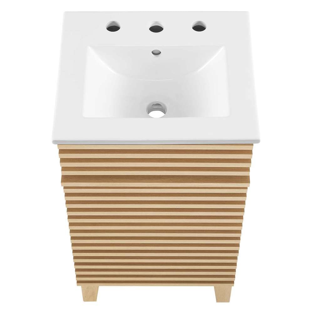 Modway - Render 18in Bathroom Vanity Cabinet - EEI-5420-OAK-WHI veiw 6