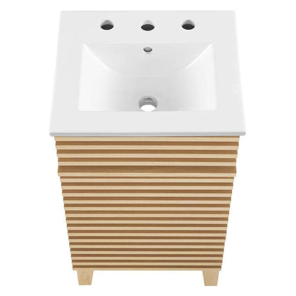 Modway - Render 18in Bathroom Vanity Cabinet - EEI-5420-OAK-WHI veiw 6