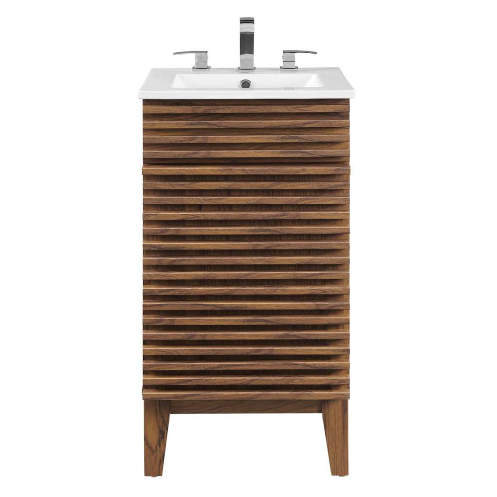 Modway - Render 18in Bathroom Vanity Cabinet - EEI-5420-WAL-WHI veiw 3
