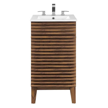 Modway - Render 18in Bathroom Vanity Cabinet - EEI-5420-WAL-WHI veiw 3