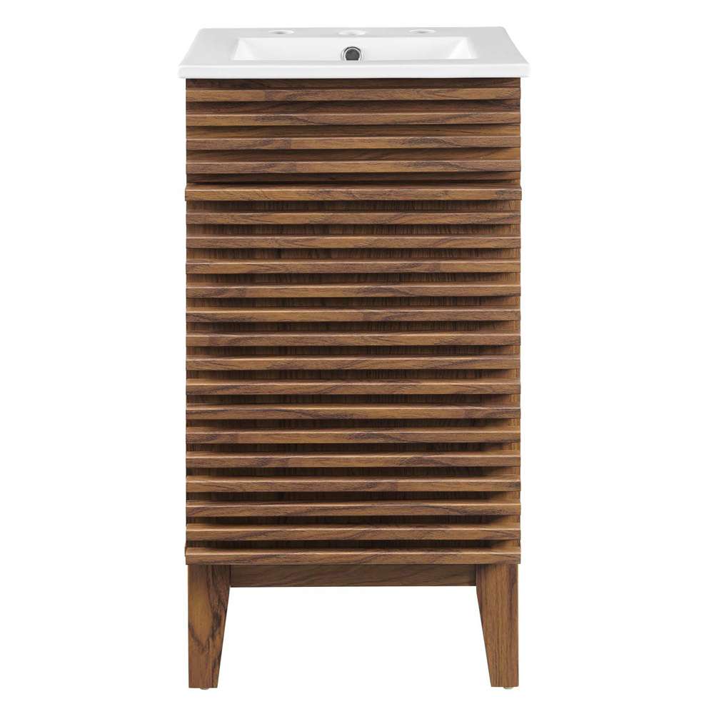 Modway - Render 18in Bathroom Vanity Cabinet - EEI-5420-WAL-WHI veiw 4