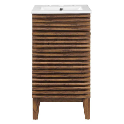 Modway - Render 18in Bathroom Vanity Cabinet - EEI-5420-WAL-WHI veiw 4