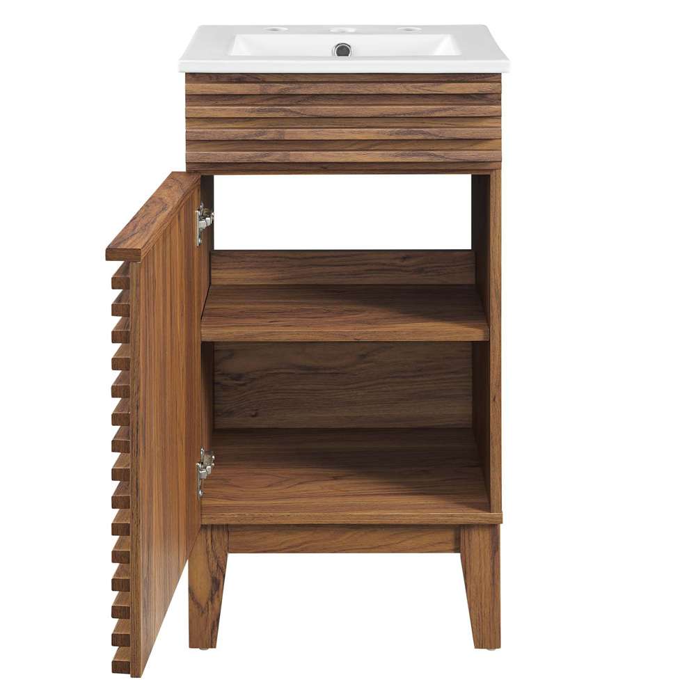 Modway - Render 18in Bathroom Vanity Cabinet - EEI-5420-WAL-WHI veiw 5