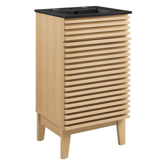 Modway - Render 18in Bathroom Vanity - EEI-5391-OAK-BLK veiw 2