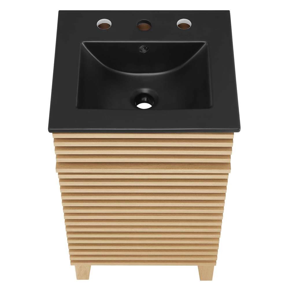 Modway - Render 18in Bathroom Vanity - EEI-5391-OAK-BLK veiw 6