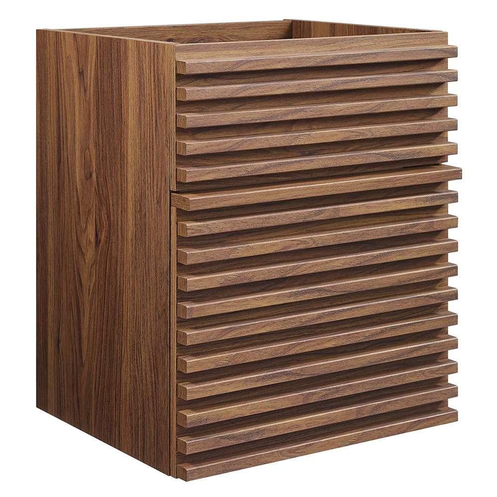 Modway - Render 18in Wall-Mount Bathroom Vanity Cabinet (Sink Basin Not Included) in Walnut - EEI-4848-WAL veiw 1