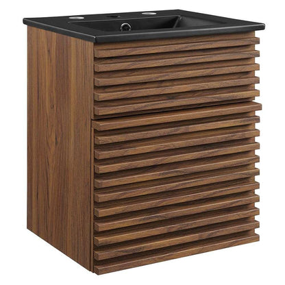Modway - Render 18in Wall-Mount Bathroom Vanity - EEI-5390-WAL-BLK veiw 1