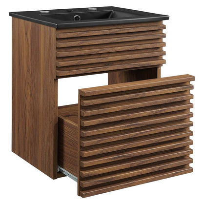 Modway - Render 18in Wall-Mount Bathroom Vanity - EEI-5390-WAL-BLK veiw 3