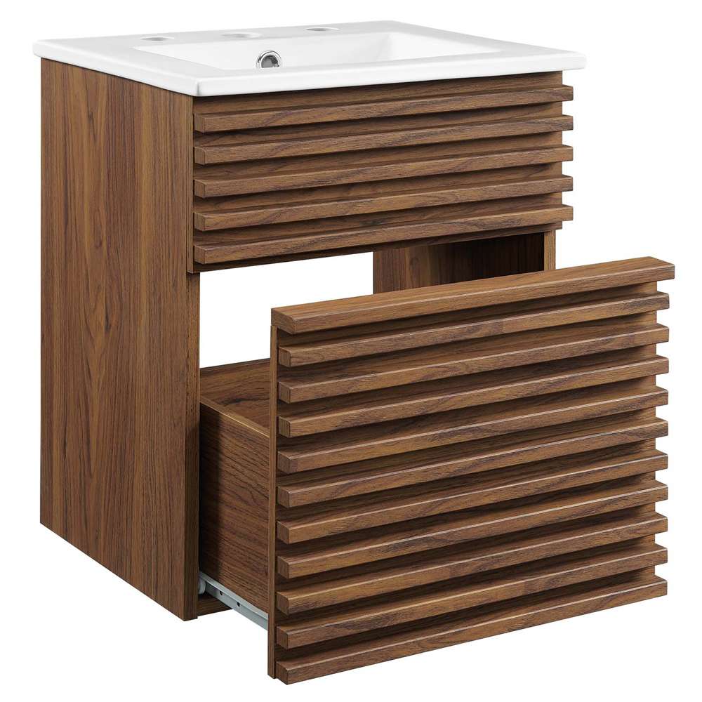 Modway - Render 18in Wall-Mount Bathroom Vanity - EEI-5419-WAL-WHI veiw 3