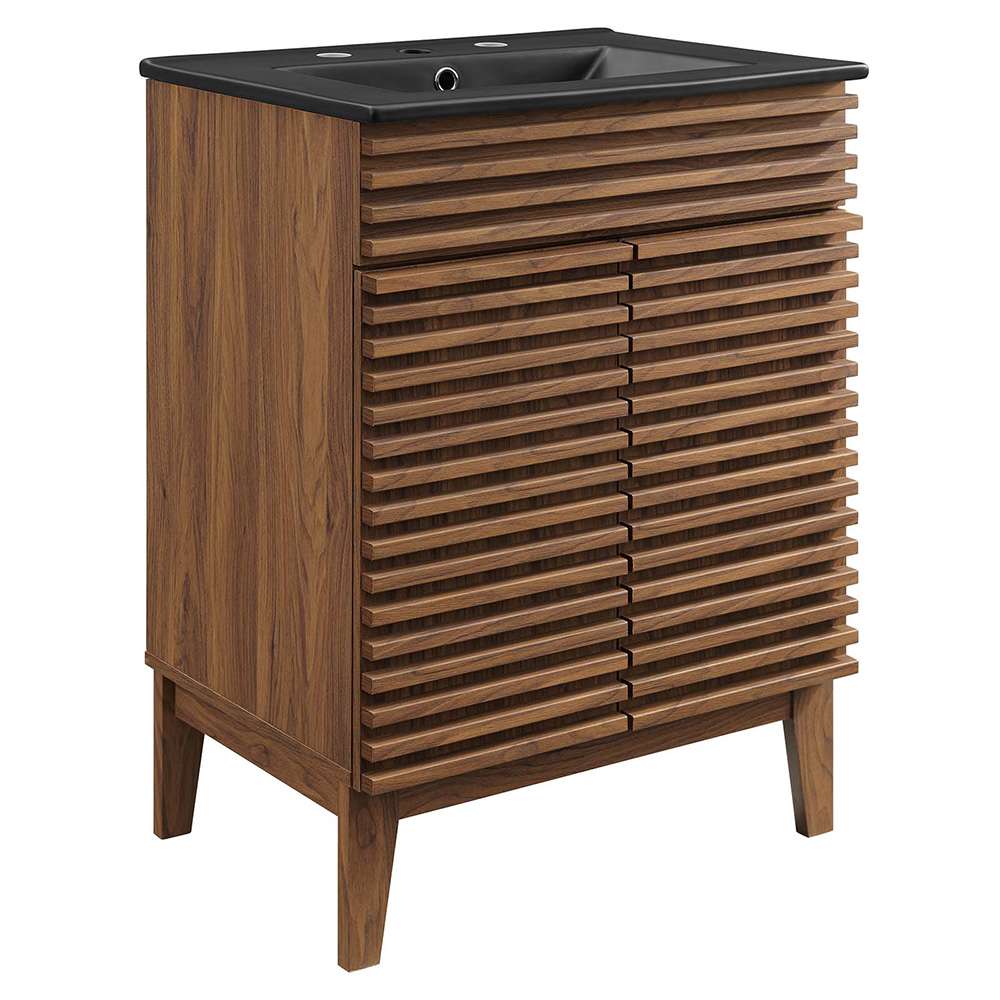 Modway - Render 24in Bathroom Vanity - EEI-5350-WAL-BLK veiw 1