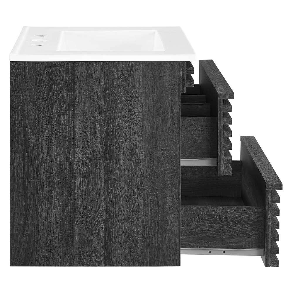 Modway - Render 24in Wall-Mount Bathroom Vanity - EEI-4433-CHA-WHI veiw 3