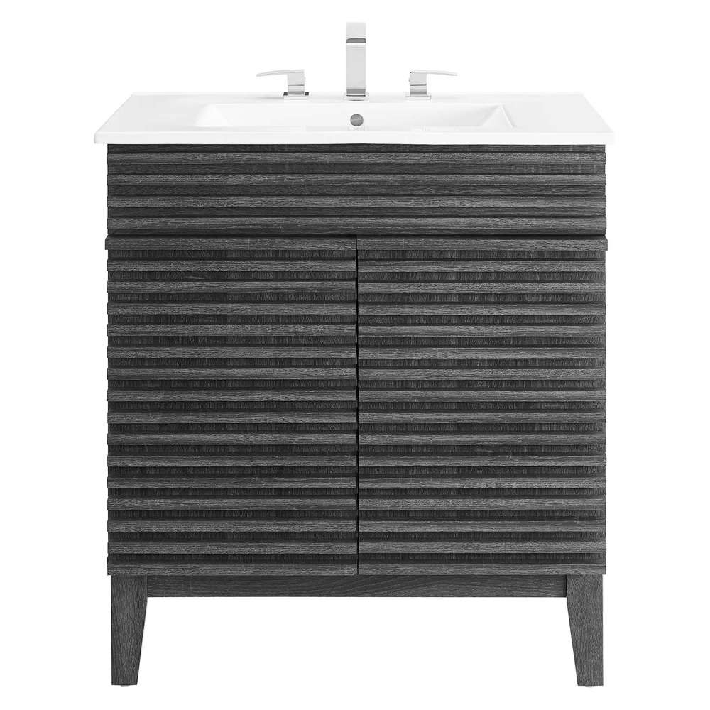 Modway - Render 30in Bathroom Vanity Cabinet - EEI-5422-CHA-WHI veiw 4