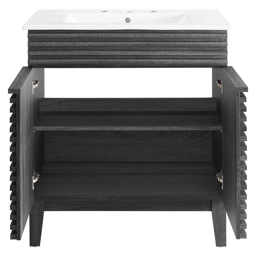 Modway - Render 30in Bathroom Vanity Cabinet - EEI-5422-CHA-WHI veiw 5