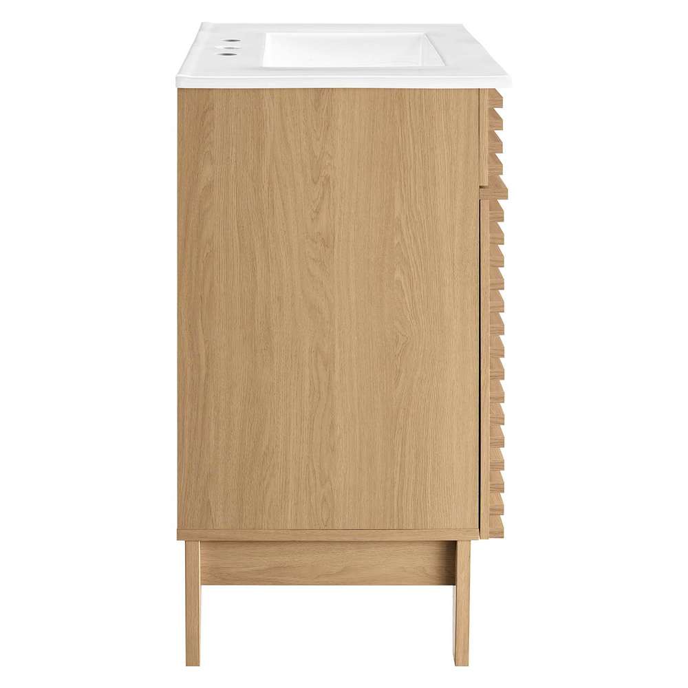 Modway - Render 30in Bathroom Vanity Cabinet - EEI-5422-OAK-WHI veiw 3