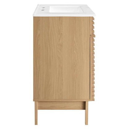 Modway - Render 30in Bathroom Vanity Cabinet - EEI-5422-OAK-WHI veiw 3