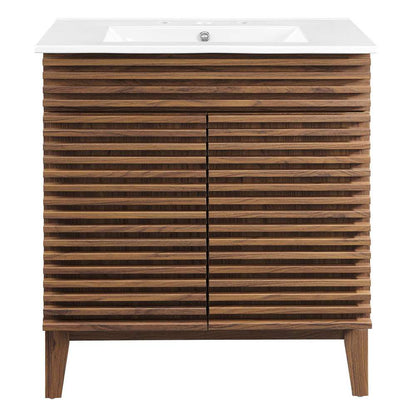 Modway - Render 30in Bathroom Vanity Cabinet - EEI-5422-WAL-WHI veiw 4