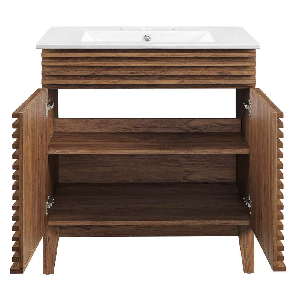 Modway - Render 30in Bathroom Vanity Cabinet - EEI-5422-WAL-WHI veiw 5