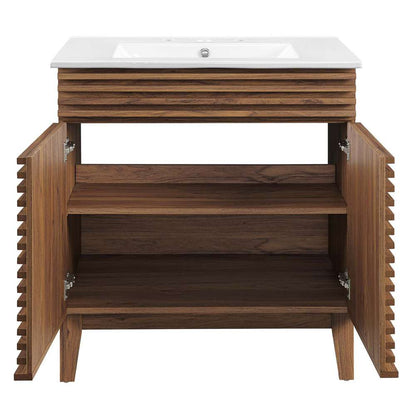 Modway - Render 30in Bathroom Vanity Cabinet - EEI-5422-WAL-WHI veiw 5