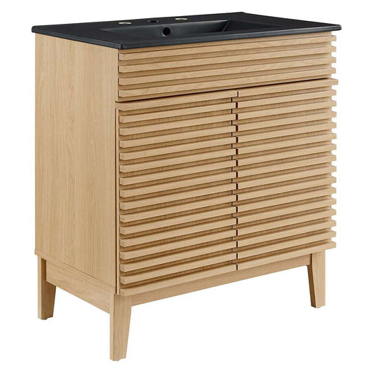 Modway - Render 30in Bathroom Vanity - EEI-5418-OAK-BLK veiw 1