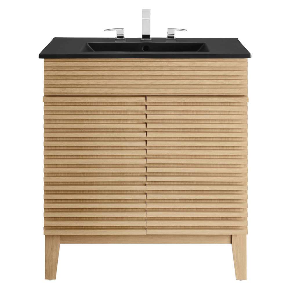 Modway - Render 30in Bathroom Vanity - EEI-5418-OAK-BLK veiw 4