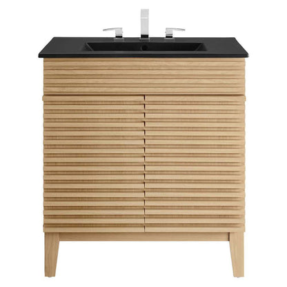 Modway - Render 30in Bathroom Vanity - EEI-5418-OAK-BLK veiw 4