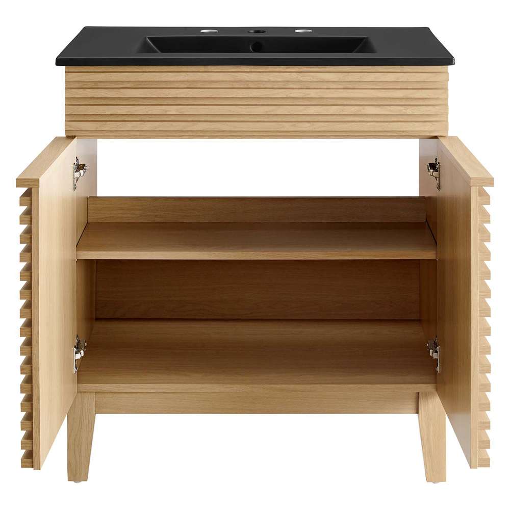 Modway - Render 30in Bathroom Vanity - EEI-5418-OAK-BLK veiw 5