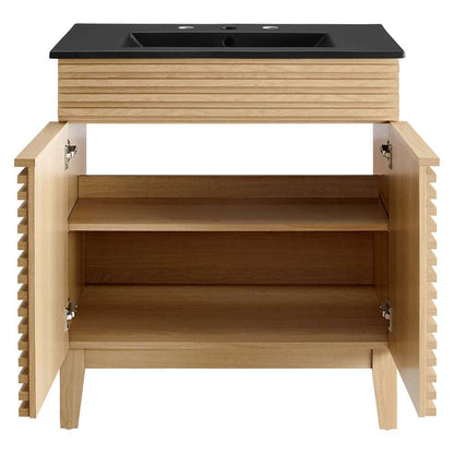 Modway - Render 30in Bathroom Vanity - EEI-5418-OAK-BLK veiw 5