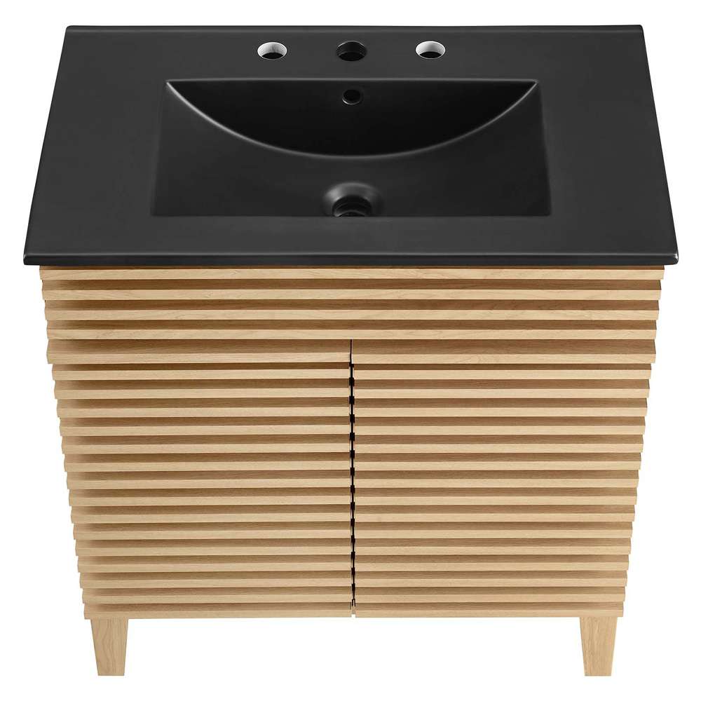 Modway - Render 30in Bathroom Vanity - EEI-5418-OAK-BLK veiw 6