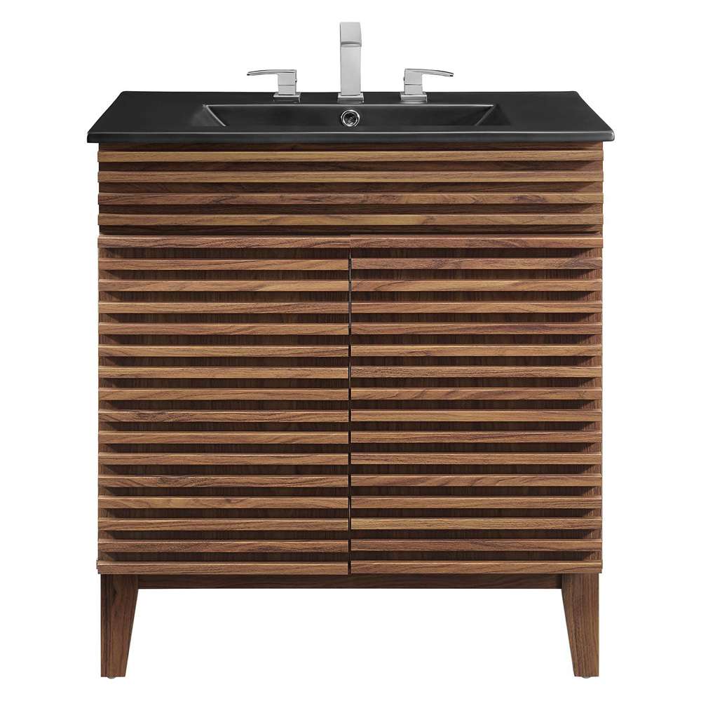 Modway - Render 30in Bathroom Vanity - EEI-5418-WAL-BLK veiw 4