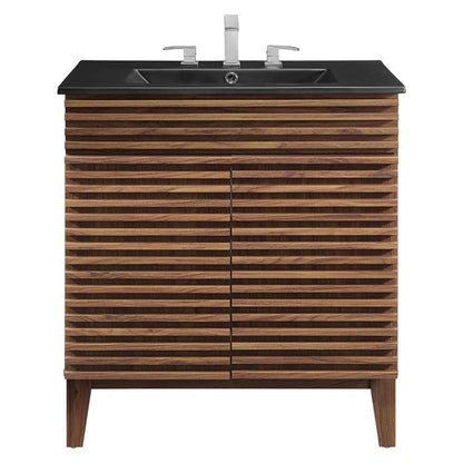 Modway - Render 30in Bathroom Vanity - EEI-5418-WAL-BLK veiw 4