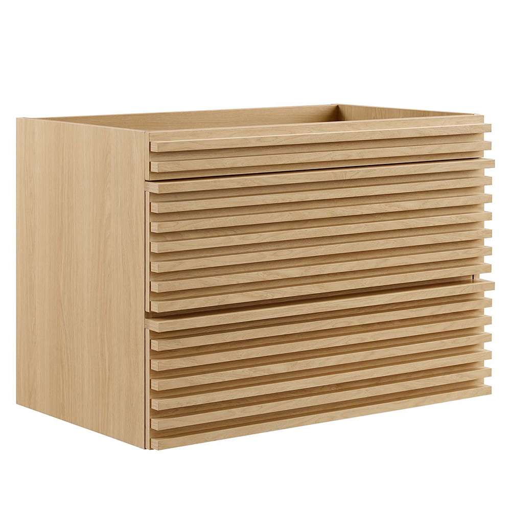 Modway - Render 30in Wall-Mount Bathroom Vanity Cabinet (Sink Basin Not Included) in Oak - EEI-4850-OAK veiw 1