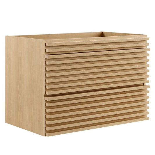 Modway - Render 30in Wall-Mount Bathroom Vanity Cabinet (Sink Basin Not Included) in Oak - EEI-4850-OAK veiw 2