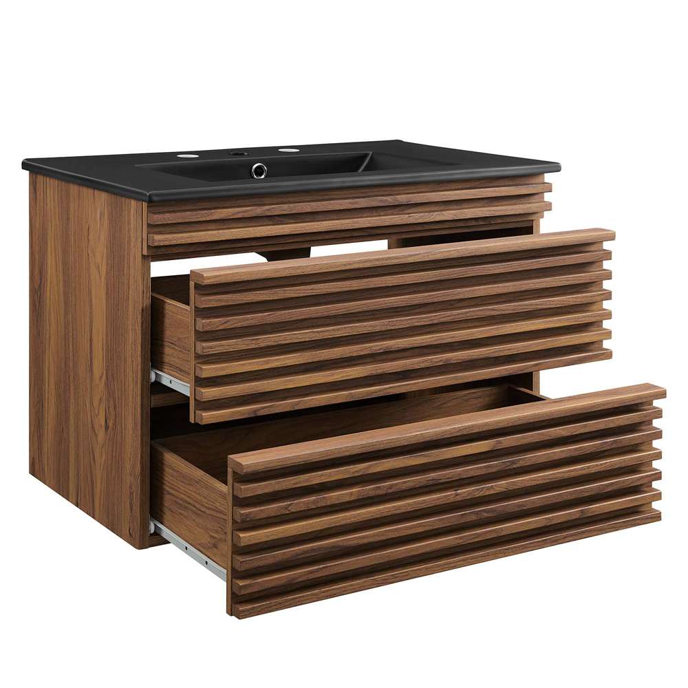 Modway - Render 30in Wall-Mount Bathroom Vanity - EEI-5417-WAL-BLK veiw 5