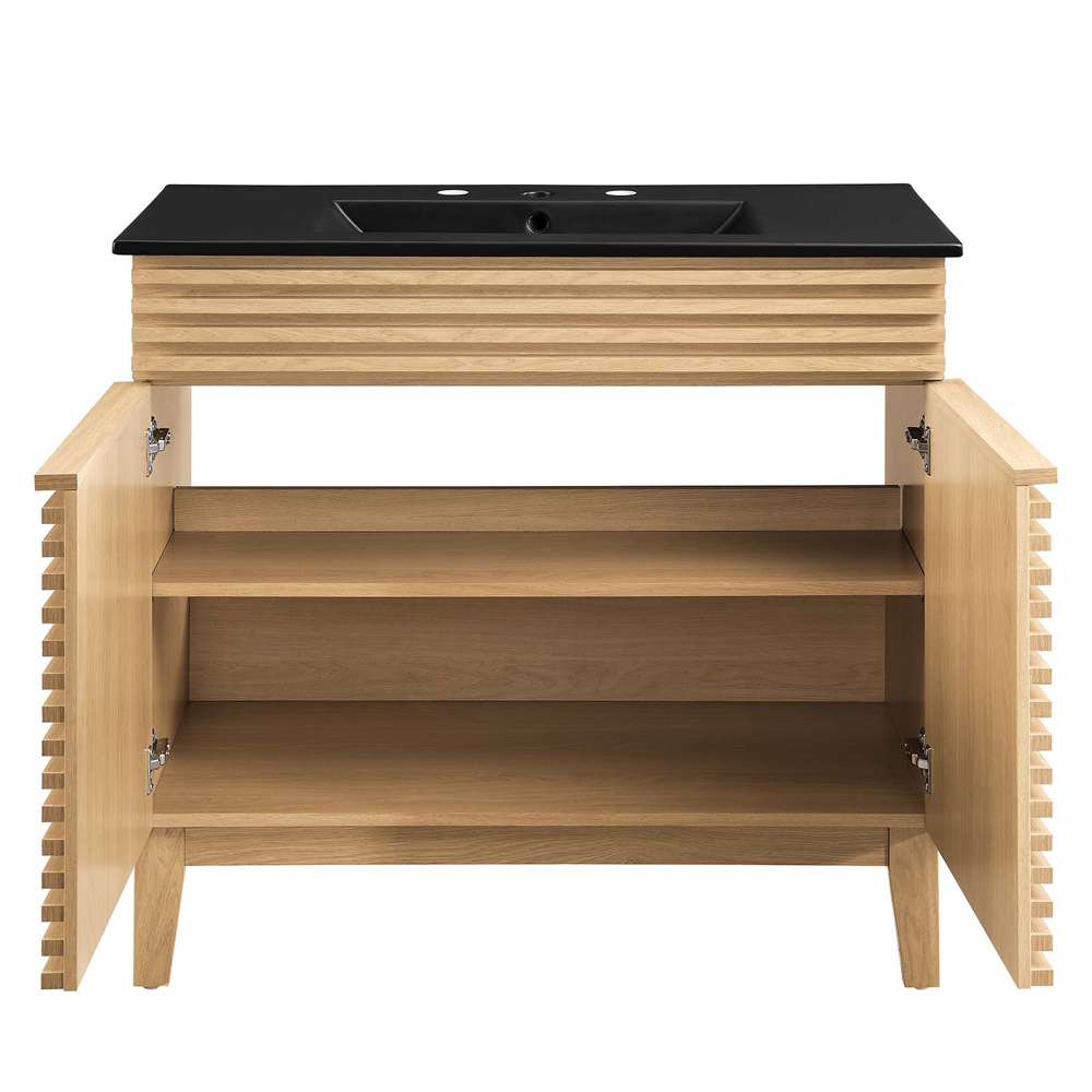 Modway - Render 36in Bathroom Vanity - EEI-5396-OAK-BLK veiw 4