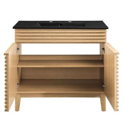 Modway - Render 36in Bathroom Vanity - EEI-5396-OAK-BLK veiw 4