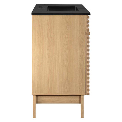 Modway - Render 36in Bathroom Vanity - EEI-5396-OAK-BLK veiw 5